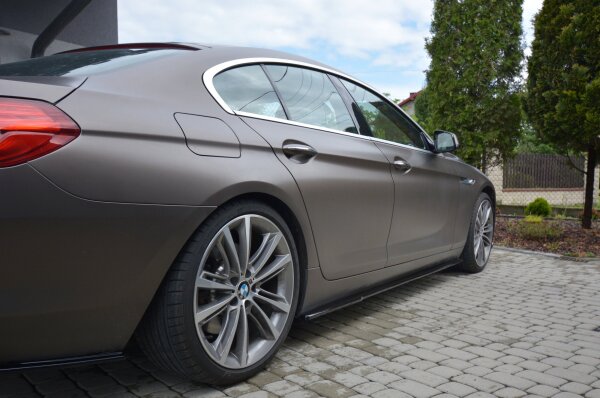 Maxton Design Side skirts extension extension black gloss - BMW 6 Series Gran Coupe