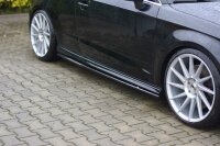 Maxton Design Side skirts extension extension black gloss - Audi S3 / A3 S-Line 8V / 8V FL Hatchback