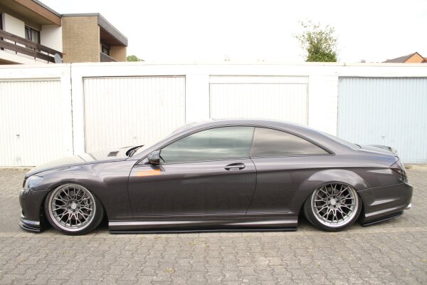 Maxton Design Side skirts extension extension black gloss - Mercedes CL 500 C216 AMGLINE