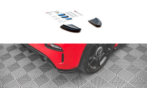 Maxton Design Rear extension Flaps diffuser black gloss - Fiat 500 ABARTH MK1 Facelift