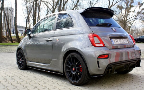 Maxton Design Side skirts extension extension black gloss - Fiat 500 ABARTH MK1 Facelift