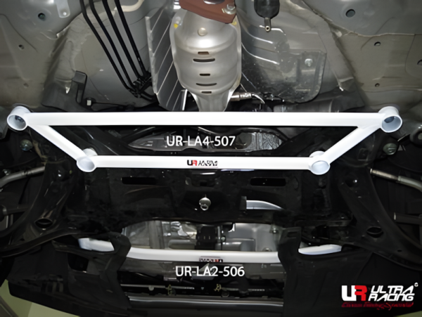 Ultra Racing Front Lower Bar 4-Point - 11-19 Honda Brio (DD1) 1.2 / 08-14 Honda City (GM2) 1.5 / 10-16 Honda CR-Z (ZF1) 1.5 (Hybrid) / 08-16 Honda Freed (GB3) 1.5 / 10-14 Honda Insight (ZE 2) 1.3 / 07-14 Honda Jazz/Fit (GE6) 1.3