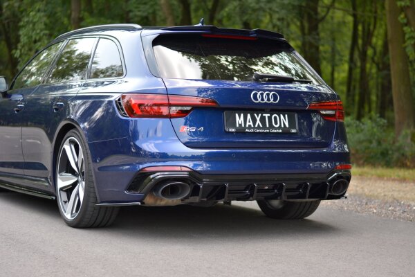 Maxton Design Diffuser rear extension black gloss - Audi RS4 B9 Avant