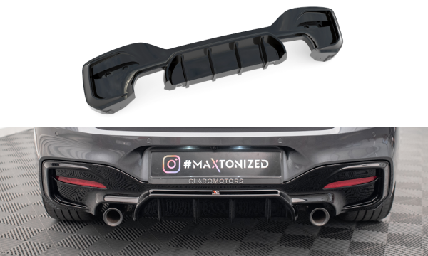 Maxton Design Diffuser rear extension black gloss - BMW 1 F20/ F21 Facelift M-Power
