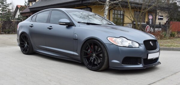 Maxton Design Side skirts extension extension black gloss - Jaguar XF- R