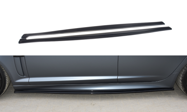 Maxton Design Side skirts extension extension black gloss - Jaguar XF- R