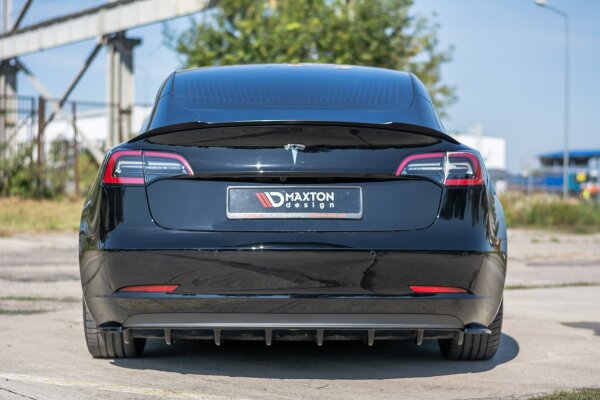 Maxton Design Diffuser rear extension black gloss - Tesla Model 3