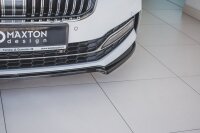 Maxton Design Front extension V.1 black gloss - Skoda Superb MK3 FL