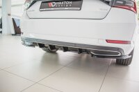 Maxton Design Diffuser rear extension black gloss - Skoda Superb MK3 FL