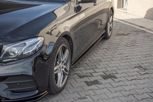 Maxton Design Side skirts extension extension black gloss - Mercedes E43 AMG / AMG-Line W213