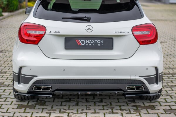 Maxton Design Rear extension Flaps diffuser black gloss - Mercedes A45 AMG W176