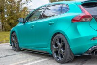 Maxton Design Side skirts extension extension black gloss - Volvo V40 R-Design