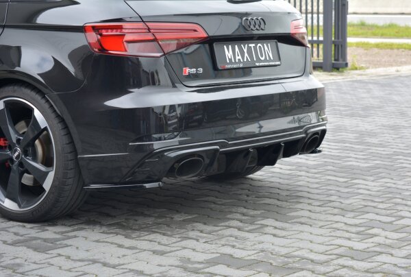 Maxton Design Heckansatz Flaps Diffusor schwarz Hochglanz - Audi RS3 8V FL Sportback