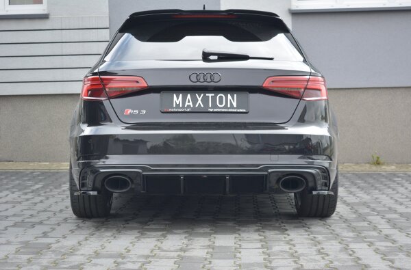 Maxton Design Diffuser rear extension black gloss - Audi RS3 8V FL Sportback