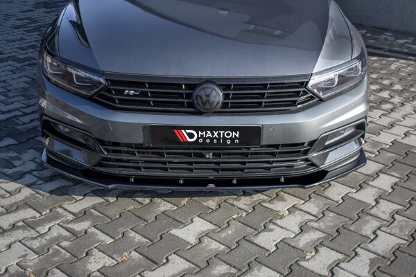 Maxton Design Front extension V.1 black gloss - VW Passat R-Line B8