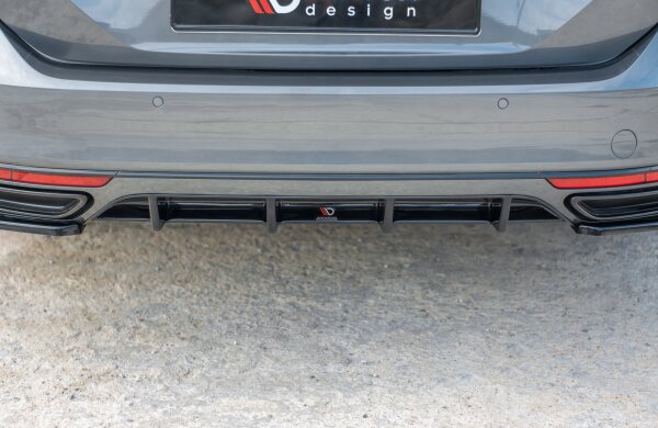 Maxton Design Diffuser rear extension black gloss - VW Passat R-Line B8