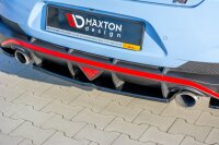 Maxton Design Middle diffuser rear extension black gloss - Hyundai I30 N MK3 Fastback