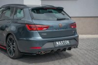 Maxton Design Rear extension Flaps diffuser V.1 black gloss - Seat Leon Cupra MK3 FL Sportstourer