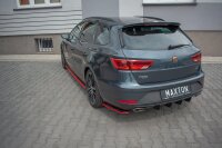 Maxton Design Heckansatz Flaps Diffusor passend V.2 schwarz Hochglanz - Seat Leon MK3 Cupra ST Facelift