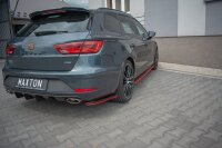 Maxton Design Heckansatz Flaps Diffusor passend V.2 schwarz Hochglanz - Seat Leon MK3 Cupra ST Facelift