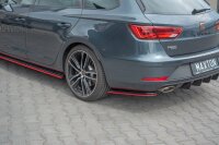 Maxton Design Rear extension Flaps diffuser passend V.2 black gloss - Seat Leon MK3 Cupra ST Facelift