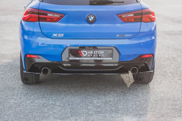 Maxton Design Middle diffuser rear extension black gloss - BMW X2 F39 M-Package