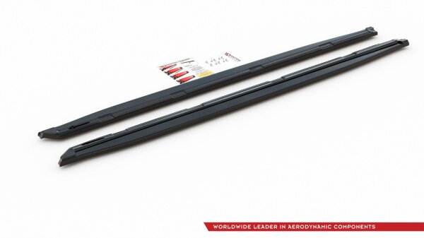 Maxton Design Side skirts extension extension black gloss - Skoda Kodiaq MK1 Sportline/RS (Version with mud guards)