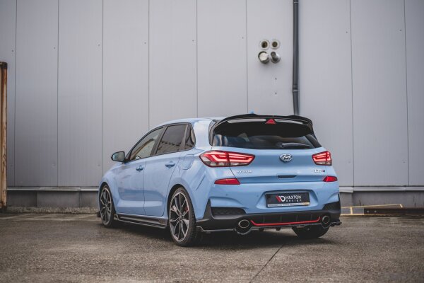 Maxton Design Middle diffuser rear extension DTM Look black gloss - Hyundai I30 N MK3 Hatchback