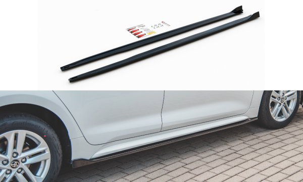 Maxton Design Side skirts extension extension black gloss - Toyota Corolla XII Touring Sports