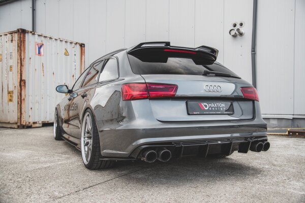 Maxton Design Diffuser rear extension black gloss - Audi S6 / A6 S-Line C7 FL