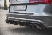 Maxton Design Diffuser rear extension black gloss - Audi S6 / A6 S-Line C7 FL