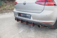 Maxton Design Racing Rear bumper V.1 red - VW Golf 7 GTI