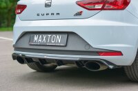 Maxton Design Diffuser rear extension black gloss - Seat Leon III Cupra