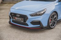 Maxton Design Racing Front extension for passend + Flaps black gloss - Hyundai I30 N MK3 Hatchback / Fastback