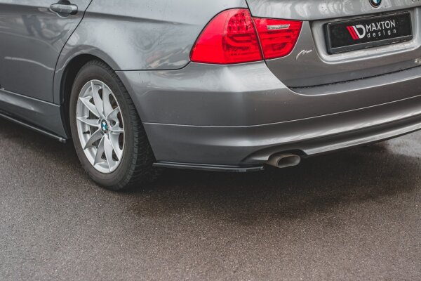 Maxton Design Rear extension Flaps diffuser black gloss - BMW 3 Series E91 Facelift