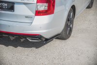 Maxton Design Rear extension Flaps diffuser V.2 black gloss - Skoda Octavia RS MK3/MK3 FL Hatchback/Estate