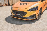 Maxton Design Robuste Racing Frontansatz für passend + Flaps schwarz Hochglanz - Ford Focus ST / ST-Line MK4