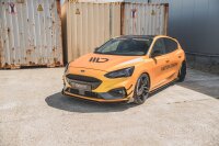 Maxton Design Robuste Racing Frontansatz für passend + Flaps schwarz Hochglanz - Ford Focus ST / ST-Line MK4