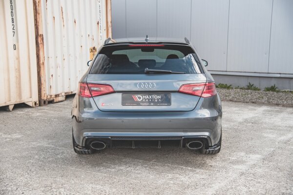 Maxton Design Rear extension Flaps diffuser V.1 black gloss - Audi RS3 8V Sportback