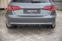 Maxton Design Rear extension Flaps diffuser V.2 black gloss - Audi RS3 8V Sportback