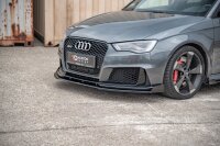 Maxton Design Racing Front extension for passend + Flaps black gloss - Audi RS3 8V Sportback