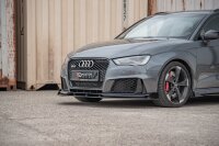 Maxton Design Racing Front extension for passend + Flaps black gloss - Audi RS3 8V Sportback