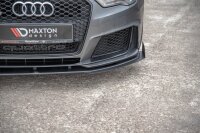 Maxton Design Robuste Racing Frontansatz für passend + Flaps schwarz Hochglanz - Audi RS3 8V Sportback