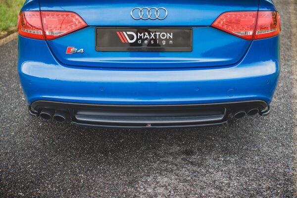 Maxton Design Middle diffuser rear extension black gloss - Audi S4 / A4 S-Line B8 Limosine