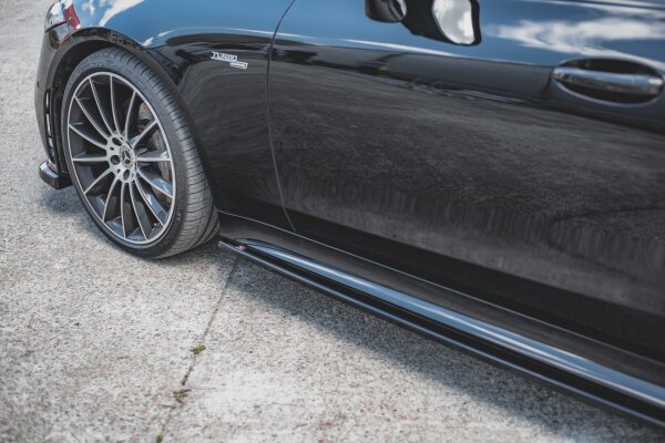 Maxton Design Side skirts extension extension black gloss - Mercedes CLS AMG-Line / 53AMG C257