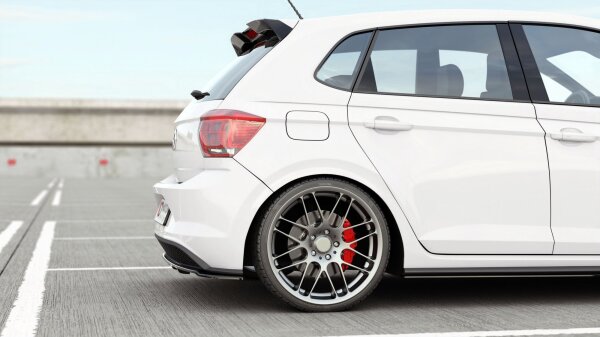 Maxton Design Middle diffuser rear extension DTM Look black gloss - VW Polo 6 GTI MK6