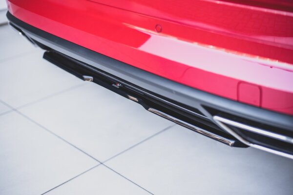 Maxton Design Middle diffuser rear extension black gloss - Skoda Kodiaq RS