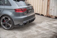 Maxton Design Racing Rear extension Flaps diffuser + Flaps black gloss - Audi RS3 8V Sportback