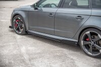 Maxton Design Robuste Racing Seitenschweller Ansatz + Flaps schwarz Hochglanz - Audi RS3 8V Sportback