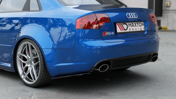 Maxton Design Rear extension Flaps diffuser V.1 black gloss - Audi RS4 Limosine B7